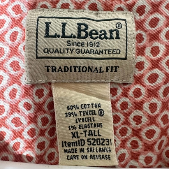 L.L. Bean Lake Washed Camp Shirt Button Down Traditional Fit XLT - Picture 5 of 9